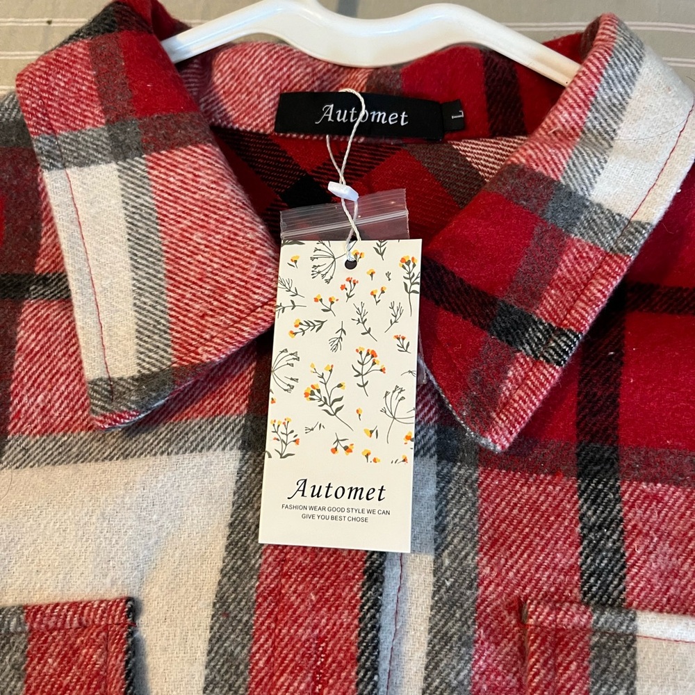 Automet Plaid Flannel Button-Up Shirt Lumberjack Style New w/ Tags